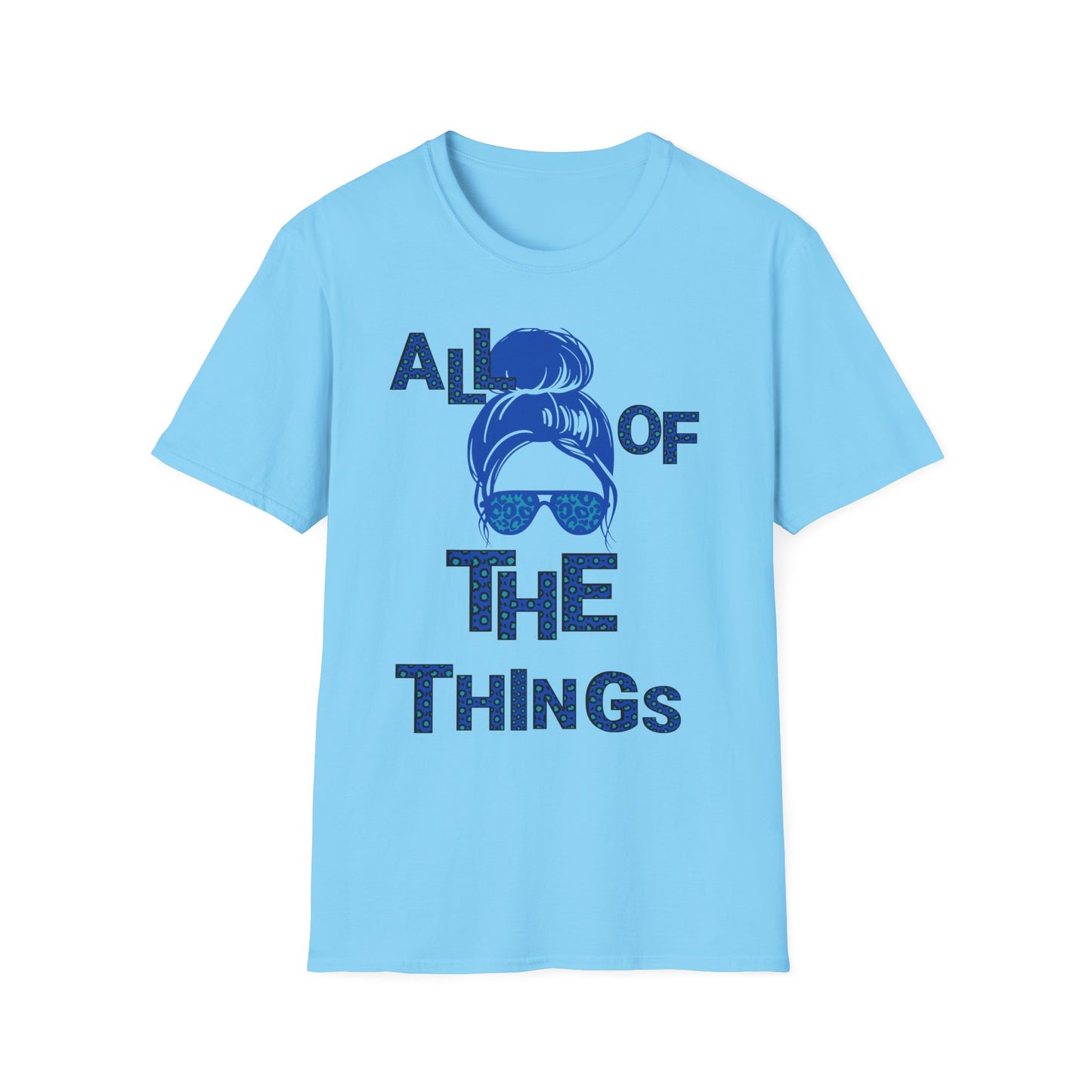 Blue Leopard Print All of the Things Unisex Softstyle T-Shirt - Fun Vibe for Everyday Wear