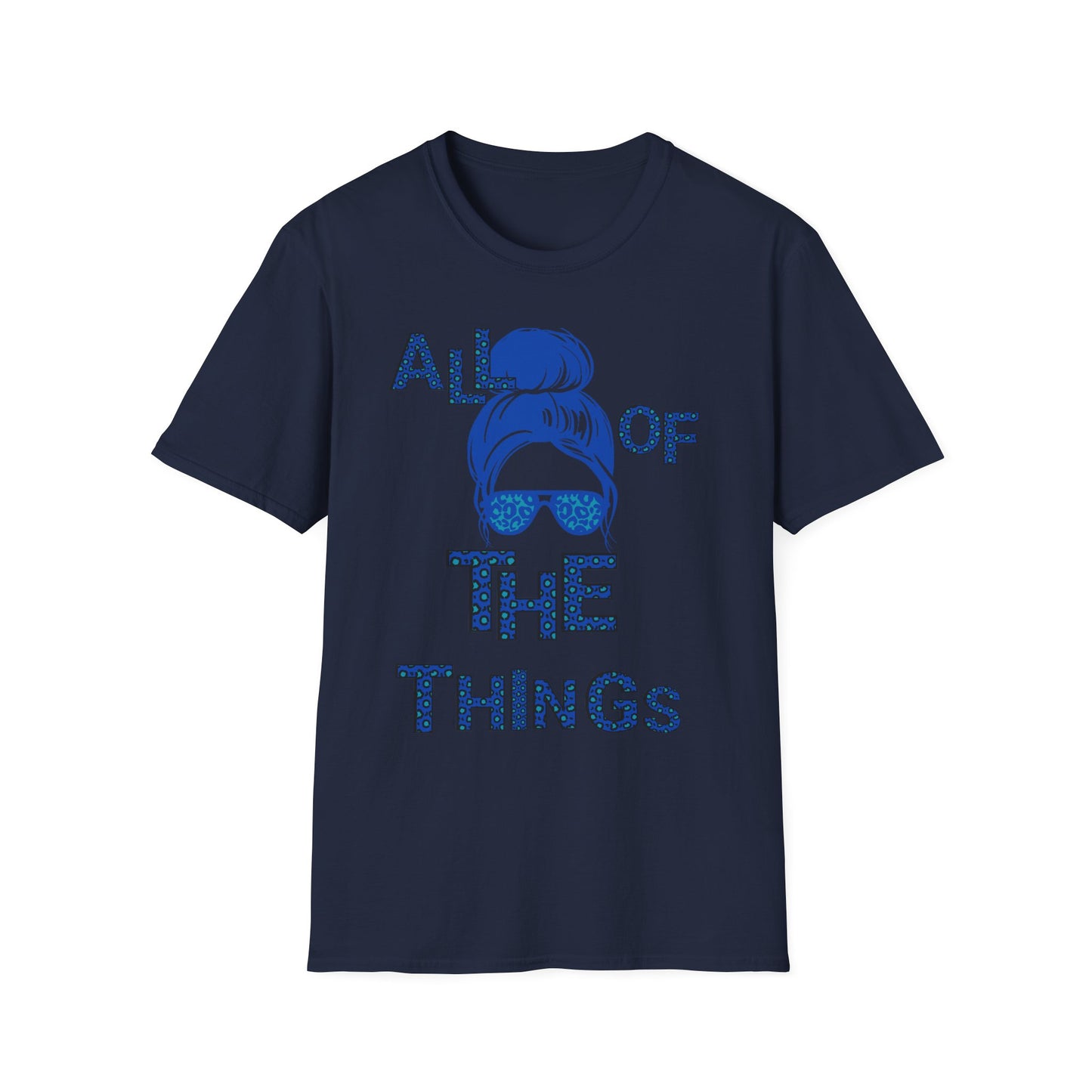 Blue Leopard Print All of the Things Unisex Softstyle T-Shirt - Fun Vibe for Everyday Wear