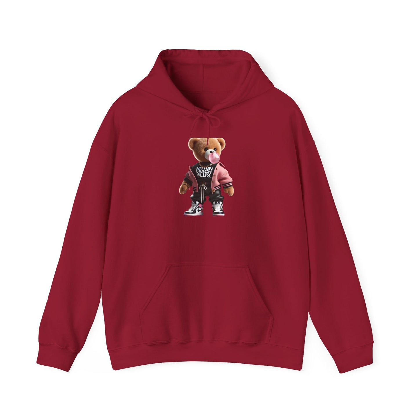 WITHIN REACH PLUS Trendy Bear Graphic Hoodie - Casual Unisex Sweatshirt for Cozy Comfort