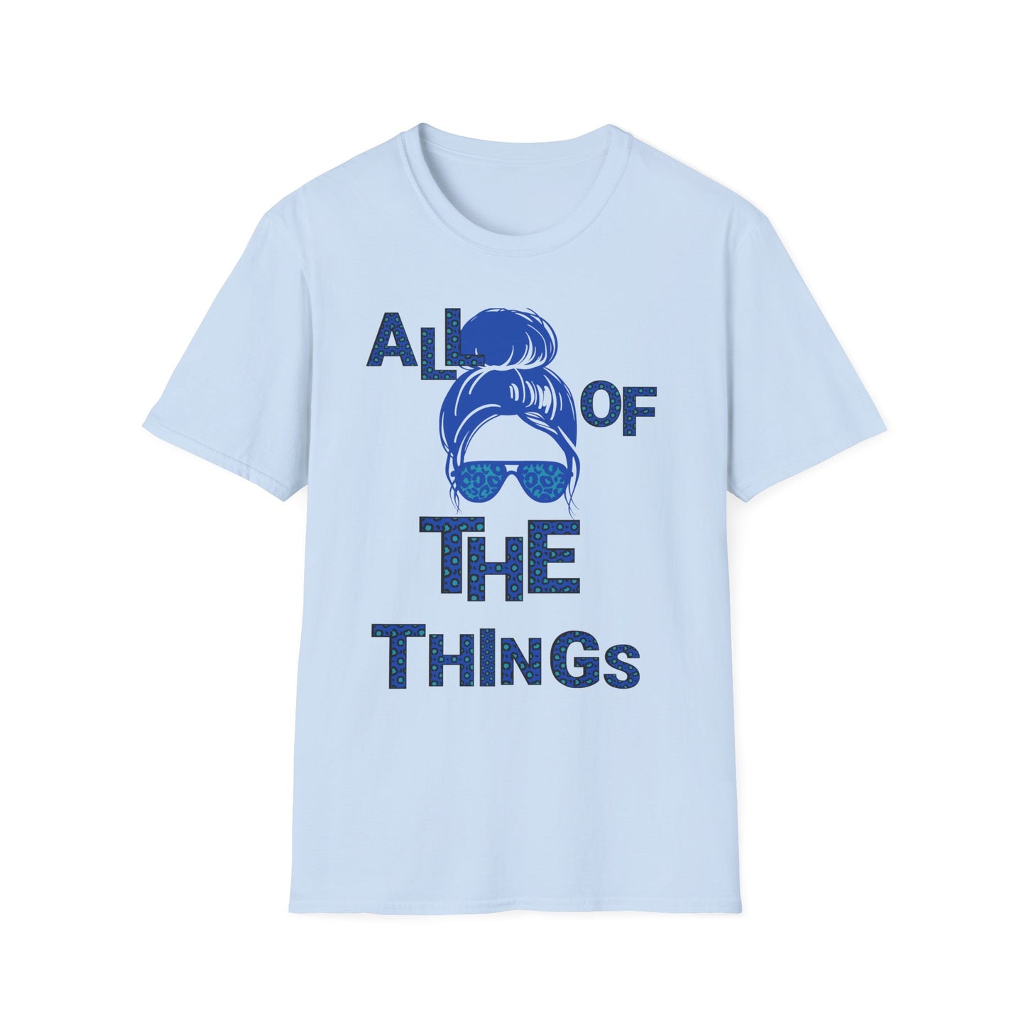 Blue Leopard Print All of the Things Unisex Softstyle T-Shirt - Fun Vibe for Everyday Wear