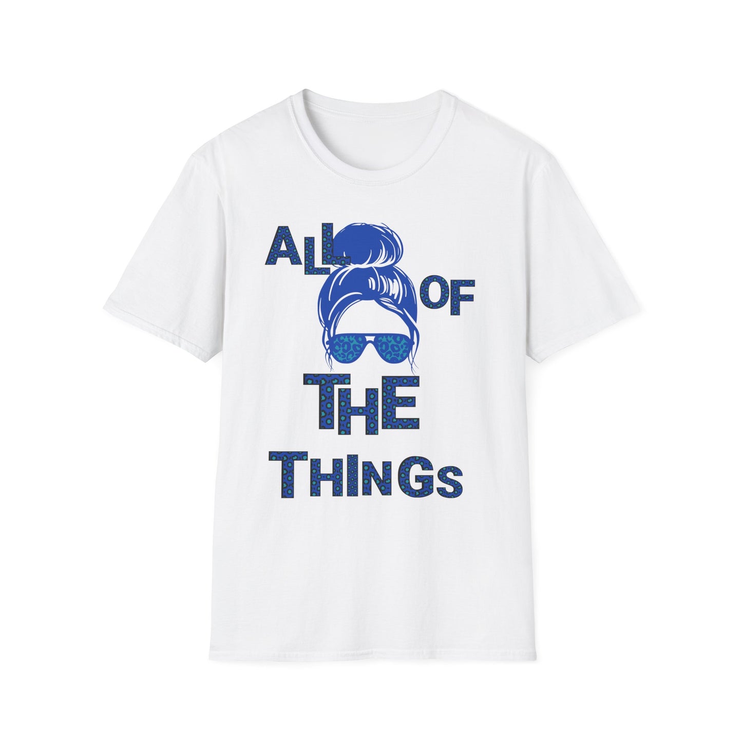 Blue Leopard Print All of the Things Unisex Softstyle T-Shirt - Fun Vibe for Everyday Wear