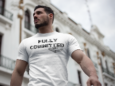 FULLY COMMITTED IN BLACK WRITING Unisex Softstyle T-Shirt