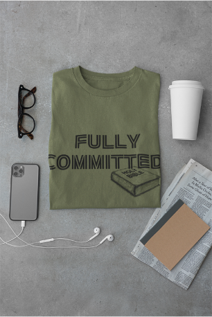 FULLY COMMITTED IN BLACK WRITING Unisex Softstyle T-Shirt