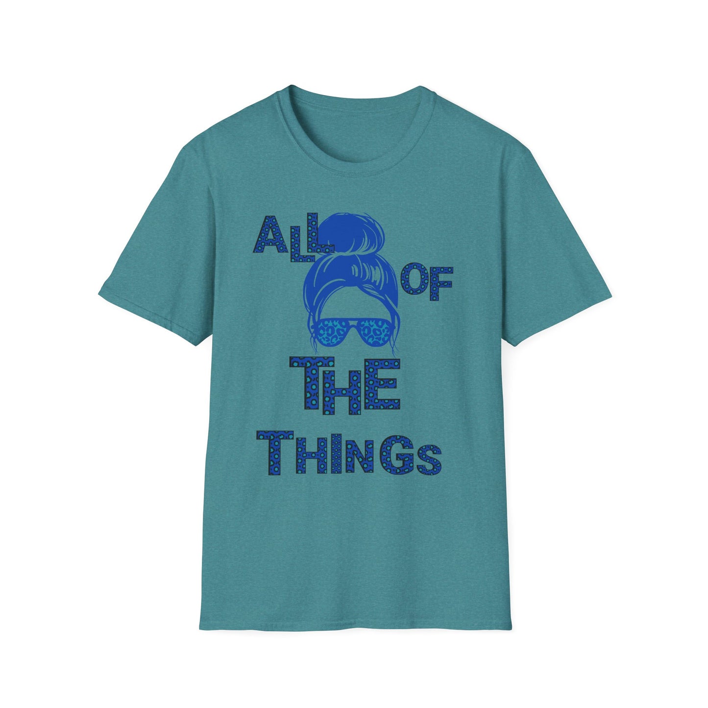 Blue Leopard Print All of the Things Unisex Softstyle T-Shirt - Fun Vibe for Everyday Wear