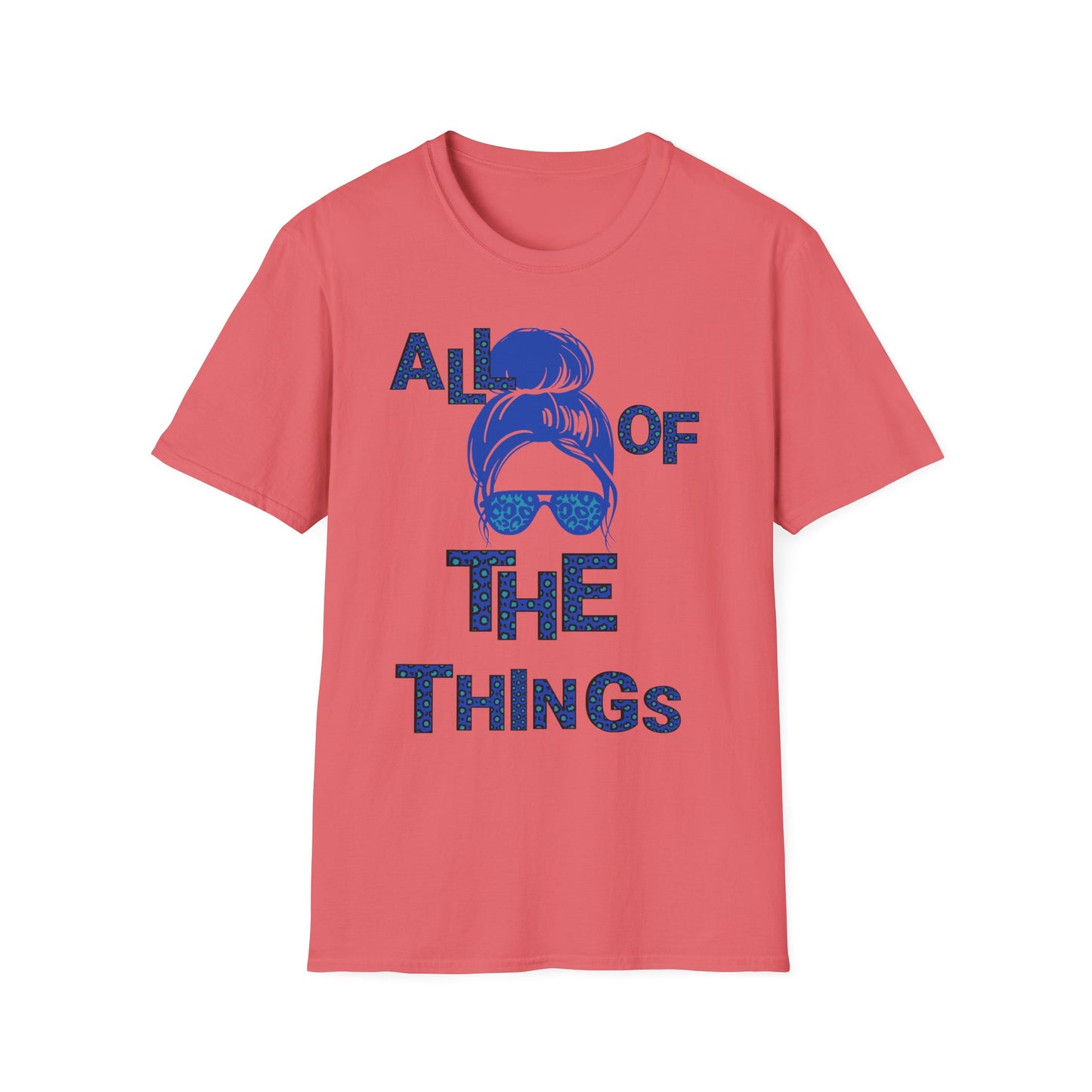 Blue Leopard Print All of the Things Unisex Softstyle T-Shirt - Fun Vibe for Everyday Wear