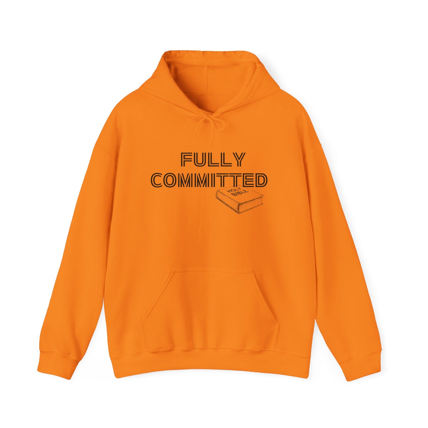 FULLY COMMITTED BLACK WRITING Unisex Heavy Blend™ Hooded Sweatshirt