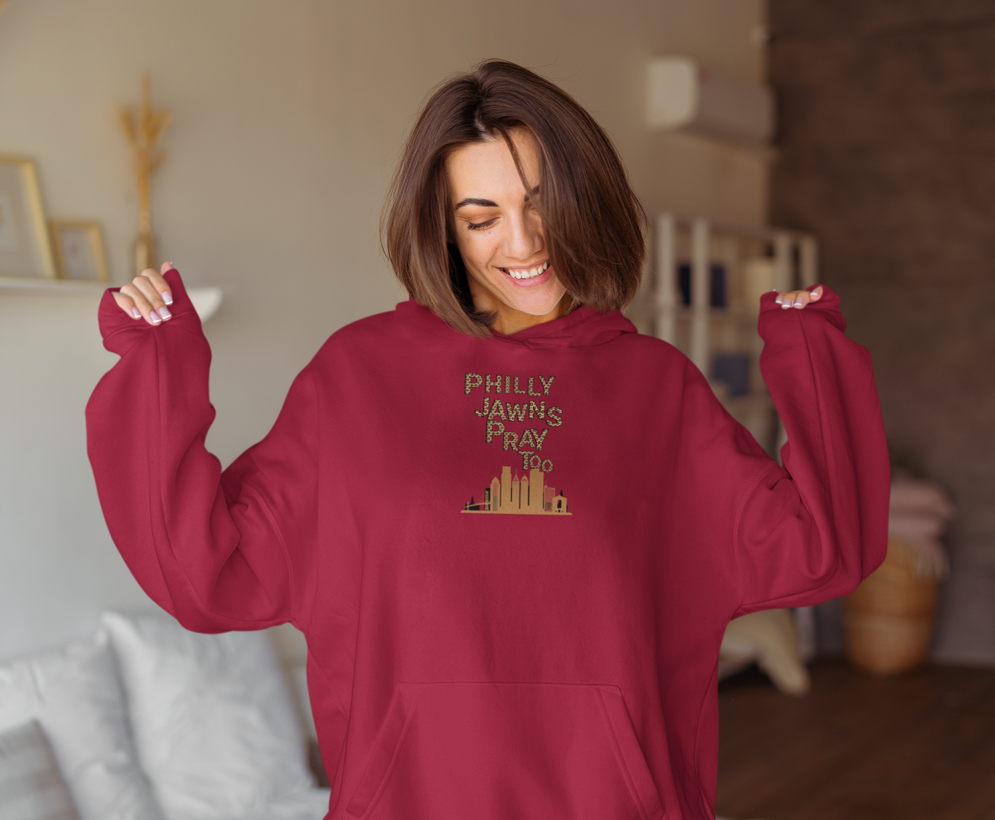 Philly Jawns Pray Too Unisex Heavy Blend™ Hooded Sweatshirt - Comfortable, Stylish Apparel for City Pride