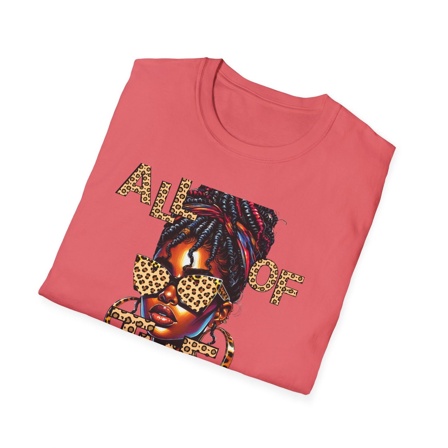 Leopard print All of the Things Unisex Softstyle T-Shirt - Bold Black Girl Graphic Tee