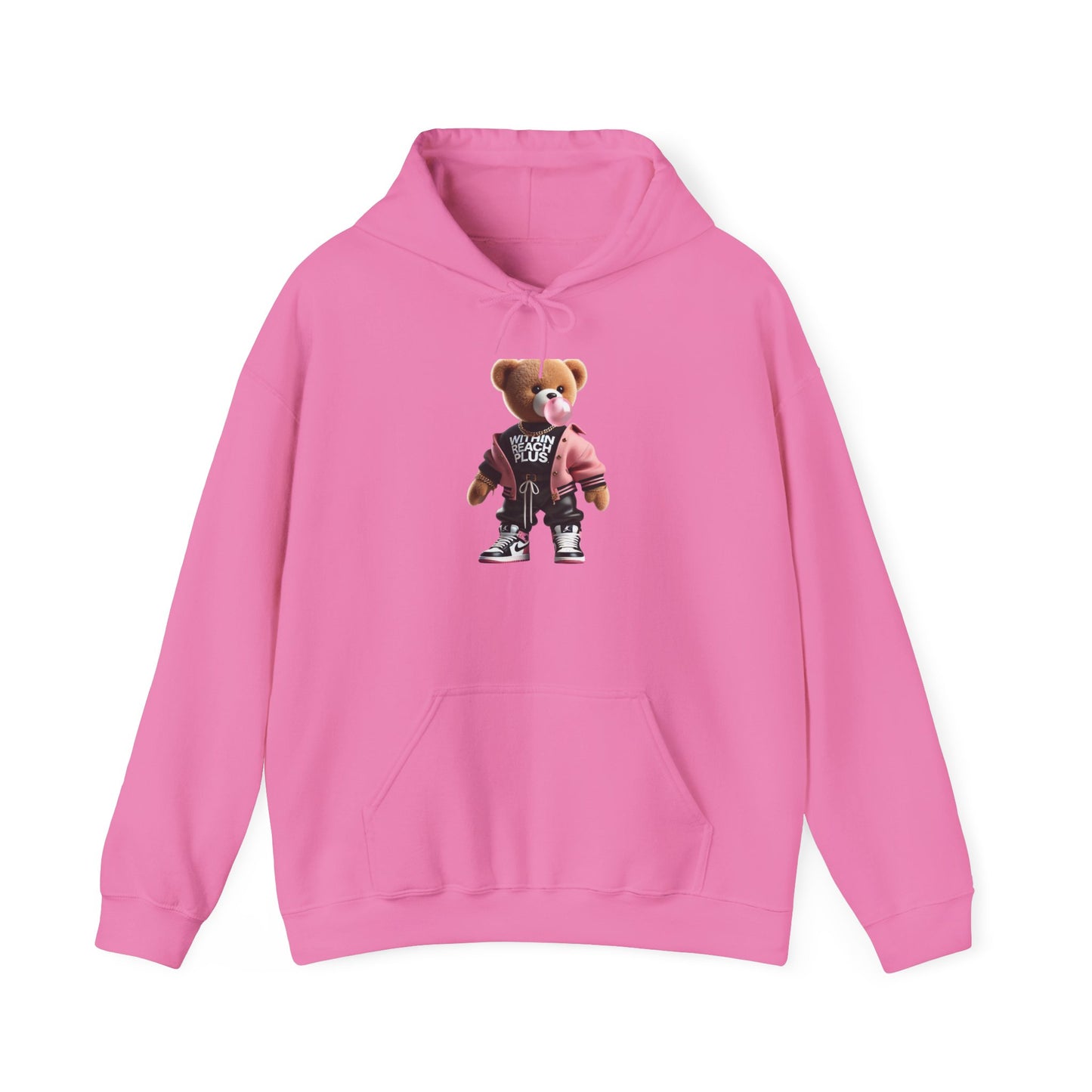 WITHIN REACH PLUS Trendy Bear Graphic Hoodie - Casual Unisex Sweatshirt for Cozy Comfort