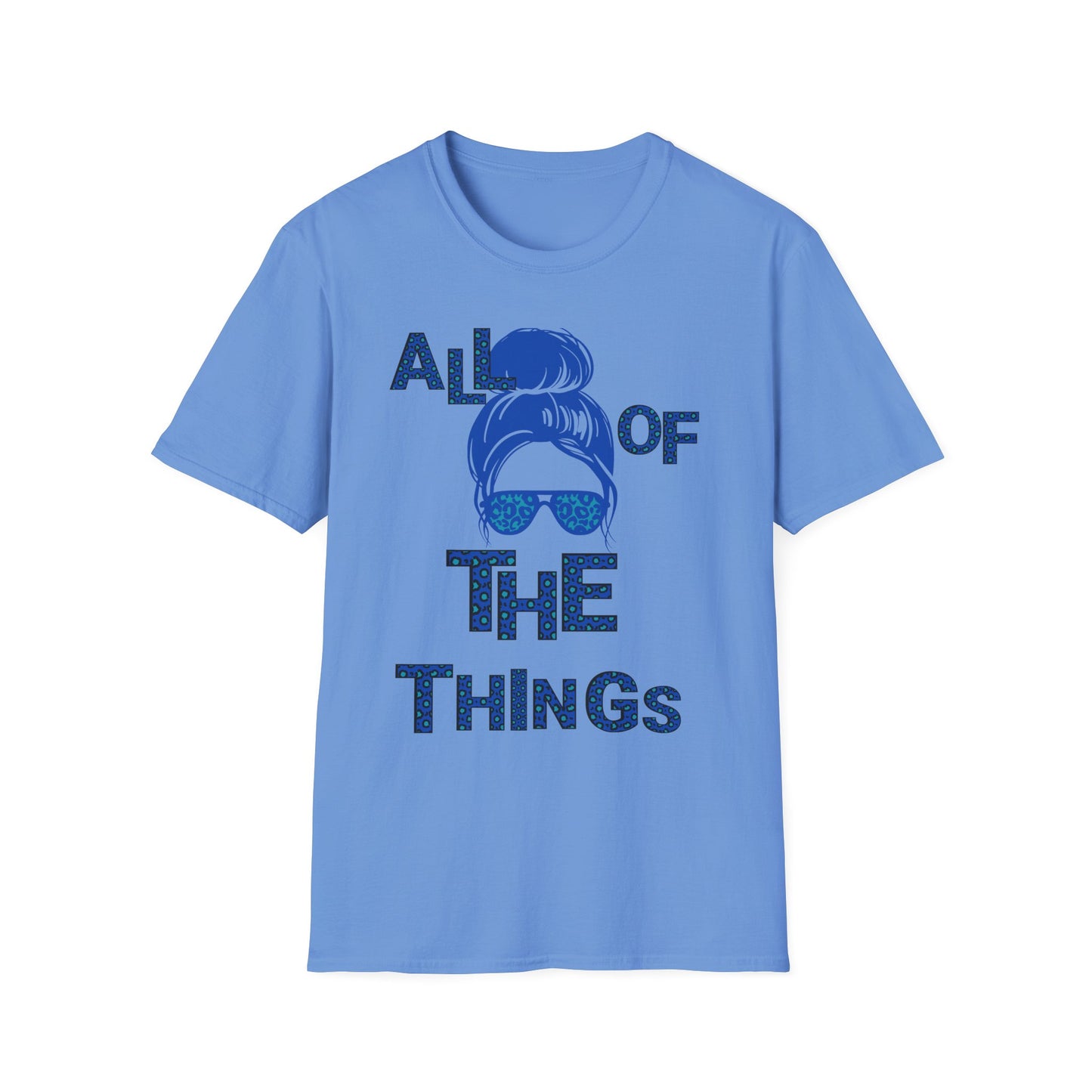 Blue Leopard Print All of the Things Unisex Softstyle T-Shirt - Fun Vibe for Everyday Wear