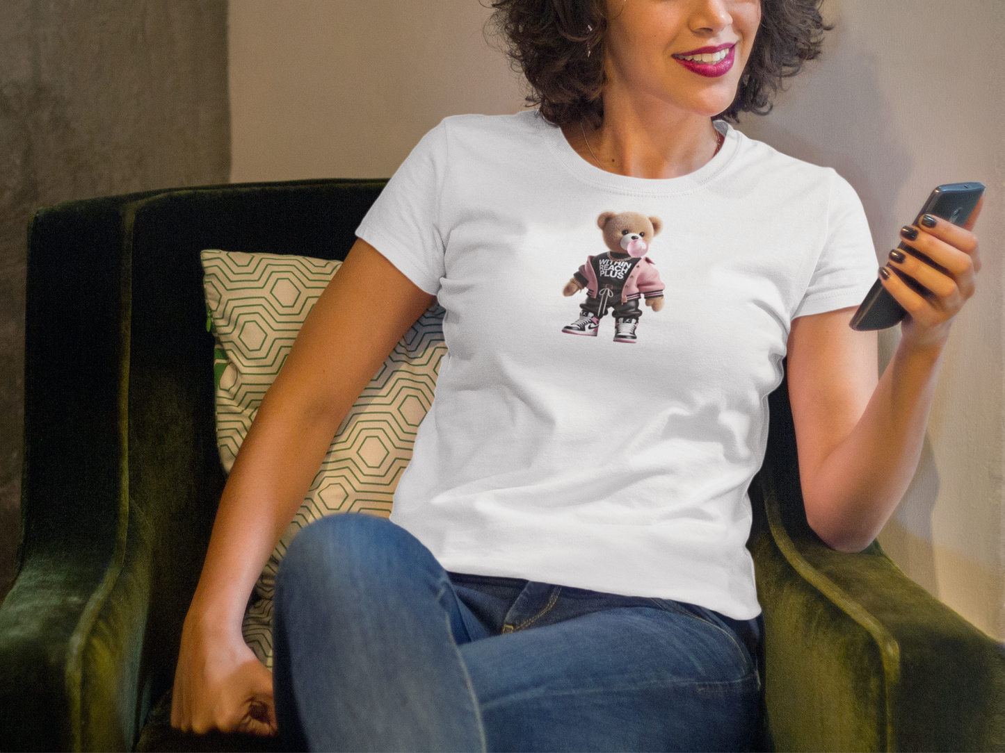 WITHIN REACH PLUS FUN BEAR Graphic Unisex Softstyle T-Shirt - Streetwear Vibe for Everyday Style