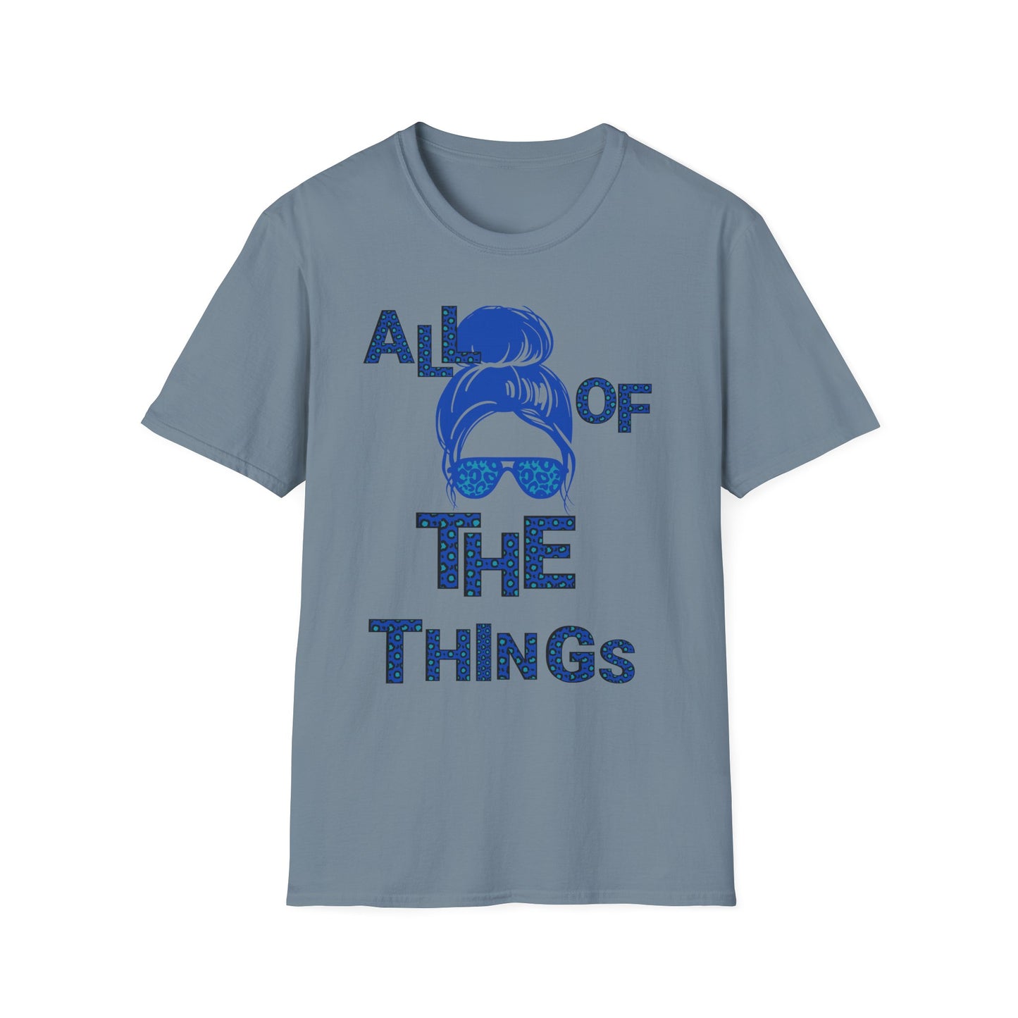 Blue Leopard Print All of the Things Unisex Softstyle T-Shirt - Fun Vibe for Everyday Wear