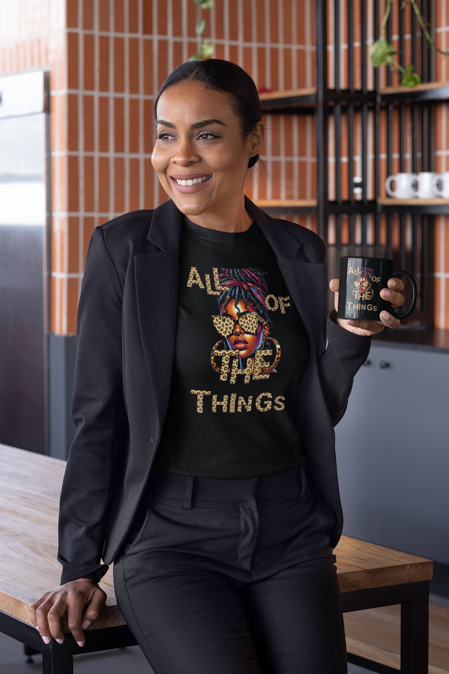 Leopard print All of the Things Unisex Softstyle T-Shirt - Bold Black Girl Graphic Tee